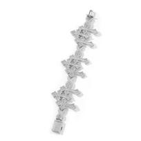Baguette Triple Cross Charm Unisex Bracelet Hip Hop Iced Out Luxury Christian Cross Infinite Link Chain Fashion Bracelet Jewelry 7inch