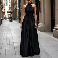 Women's Elegant Backless Cocktail Dress, High Waist Sleeveless Slim Fit, for Summer Parties, Evening Events, and Night Out L