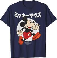 Hot Fashion Casual Disney Mickey and Friends Mickey Mouse Kanji Portrait T-Shirt S-4XL Summer XXL