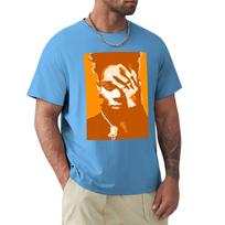 Orange serigraphy Jean-Michel T-Shirt anime clothes for a boy man t shirt heavyweights tshirts for men S