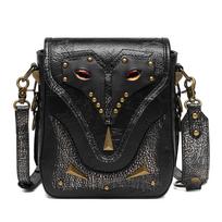 Jierotyx Moteriškas „Steampunk“ mažas „Crossbody“ krepšys, pečių krepšys, rankinė, piniginė, mobiliojo telefono piniginė, rankinė, metalo dekoro, gotikinio stiliaus