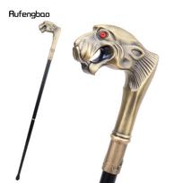 Copper Leopard Red Eye Luxury Fashion Cosplay Walking Stick Party Decorative Cane Elegant Crosier Knob Stick 92cm