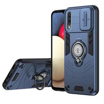 For Samsung A50 A50S A30S Black Armor Magnetic Ring Bracket Phone Cases For Samsung Galaxy A30S Hard Heavy Duty Anti Fall Cover Galaxy A50 mėlyna