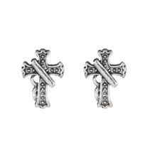Gothic Rhinestone Cross Dangle Earrings for Women - European and American Style