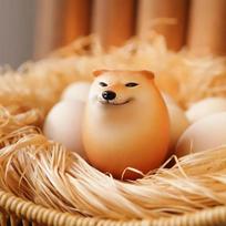 Shiba Inu Realistic Egg Shape Keychain Pvc Desk Decor Dog & Egg Union Decorations For Home Offices Bag Pendant Car Key Pendant geltona
