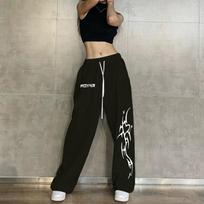 Hip Hop Women Casual Dance Sweatpants Spring Autumn Streetwear Fashion Elastic High Waist Loose Cotton Jogging Sports Trousers XS