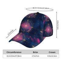 Adjustable Snapback Cosmic Circles Print Baseball Cap Suitable for Group Hangouts Christmas Planets Hat Casual Wear Parties