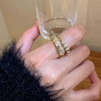 Meier Snake-shaped zircon open ring, index finger ring, niche styleelegant design, classy jewelry size adjustable