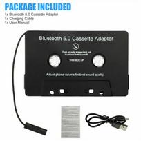 Universalus kasetinės muzikos adapteris Automobilio garso grotuvas Bluetooth 5.0 imtuvas Automobilio kasetinei stereo sistemai Nešiojamas juostos keitiklis Išmanusis triukšmą slopinantis kasetės grotuvas juoda