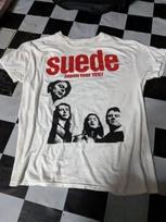 Suede London Band T-Shirt Vintage Rock Tops Casual Loose Short Sleeve Summer Cotton Print T-Shirt Unisex Fans Gift S