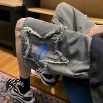 Streetwear džinsiniai šortai vyrams Y2K trumpi džinsai laisvi trumpi šortai XXXL juoda