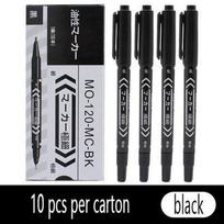 10Pcs/Set Double Sided Permanent Markers Pens Fine Point Waterproof Ink Thin Nib Crude Nib Black Ink School Supplies Markers Pen