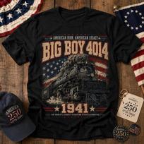 Railroad Enthusiast Shirt Vintage Steam Locomotive USA Pride Tee Unisex T-Shirt XL