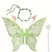 Sparkling Butterfly Wings Set Foldable Fairy Cosplay Set Wings Wreath Elf Ear Set  Adults Style G