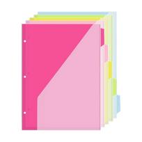5 Pcs Plastic Dividers File Folders 3 Holes Document Organizers Index Page Folders Separator Binder Sheet Protectors 1