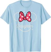 New Disney Minnie Mouse Daughter Head Icon Magic Family Trip Fashion Casual T-Shirt S-4XL Four Seasons L