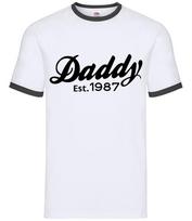Daddy Est. 1987 - Mens Ringer - Fathers Day 36th 36 Dad Birthday Age S