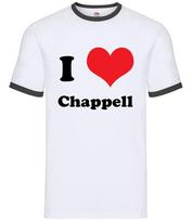 I Love Chappell - Mens Ringer - Song Love Fan Good Luck Babe Tour Gig Festival XXL