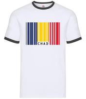 Chad Barcode Style Flag - Mens Ringer - Central Africa African Republic M