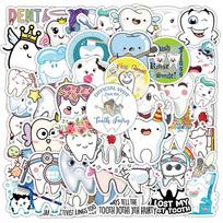 10/30/50Pcs Cute Cartoon Tooth Stickers Anime Kawaii Graffiti Decal DIY Motorcycle Helmet Phone Car Funny Waterproof Sticker Toy
