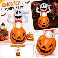 Halloween Inflatable Pumpkin Ball, Blow Up Decoration for Yard or Party One Size
