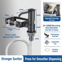 Extension Tube Sink Soap Dispenser with Tray Countertop Soap Dispenser  Kitchen