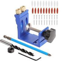 Adjustable Pocket Hole Jig 15 Degree Angle Pocket Dowel Joint Locator Inclined Hole Drill Punch Woodworking Guides