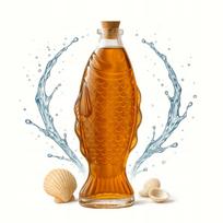 Grafinas RYBA 500ml Stiklinis butelis alkoholiui vandeniui Vaza Dekoracija 0.5l