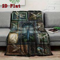 Dragonfly Frames Collage 2D Flat Pattern Flannel Blanket, High quality All Seasons, Home Decor, Warmth and Comfort, Perfect for Christmas Gifts. 80cm x 120cm