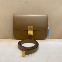 [Pre-Owned] Classic Box Gold Buckle Polished Calfskin Tofu Square Crossbody Shoulder Bag Medium - Very Good #MOQC84 ONE SIZE