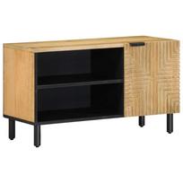 Szafka Rtv Brązowa 80X31,5X46 Cm Drewno Lite Mango