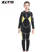 Vaikų 3mm neopreno pilnas hidrokostiumas nardymui su vamzdeliu, banglenčių sportui, plaukimui, UV apsauga, šiltas kostiumas nardymui, unisex, vaikiškas L 10-11Y mėlyna