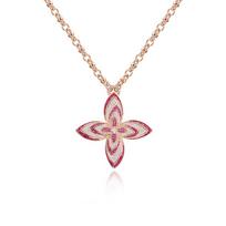Cross Flower Necklace Classic and Fashionable Women's Sweater Chain Brass Inlaid with Zirconium  Paired with Evening Gown 21.7inches&Geometry