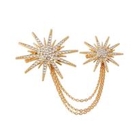 Vintage Star Snowflake Chain Brooch Pin for Women Fashion Coat Scarf Accessory one size