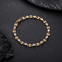Rhinestone Pig Nose Titanium Steel Fade Resistant Unisex Light Luxury Niche Versatile Bracelet 1pc