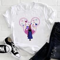 Kawaii Disney Cartoon Snow White T Shirt Women Princess Mickey Mouse T-shirts Female Short Sleeve Summer Girl Streetwear Y2k Tee XXL