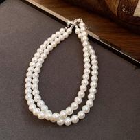 Luxury Pearls Cross Necklaces for Women Long Tassels Vintage Chokers Jewelry Korean Fashion Necklace