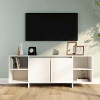 Szafka Pod Tv, Biała, 130X35X50 Cm, Materiał Drewnopochodny