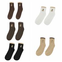 10Pairs Cartoon Tube Socks Women Stripe Mid-Calf Socks Creative Cute Bear Socks  Girl 10Pairs