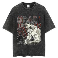 Baki the Grappler Anime T Shirts Hanma Baki Graphic Shorts Harajuku Cotton Washable Tops Summer Fashion Outdoor Wear Daily Tees S