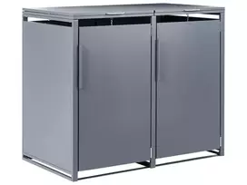 Dviguba šiukšliadėžės dėžė 480 L PIACENZA metalinė tamsiai pilka