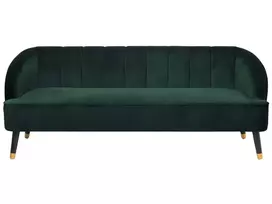 Trijų vietų sofa ALSVAG, smaragdo spalvos veliūras