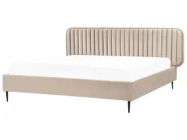 Velvetinė lova BRIN 180 x 200 cm smėlio pilkos spalvos
