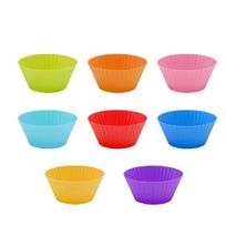 Pink Silicone Round Chiffon Cake Mold (10-Pack)