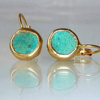 Huajie Elegant Green Resin Stone Pendant Earrings for Women Golden Border Party Ethnic Ear  Gift Trend