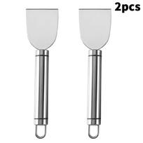 Stainless Steel Spatula Multi-Purpose Scraper Tile Flat Scraper Floor Glass Deglue Kitchen Refrigerator Cleaning Tools Spatula 2pcs