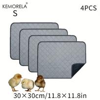 4PCS Washable Guinea Fleece Cage Liners Anti-Slip Reusable Absorbent Pee Pads for Small Animal Care