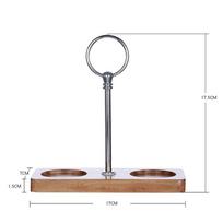 Salt and Pepper Mill Tray Acacia Wood Base Tray Pepper Mill Holder  Kitchen Shaker Pepper Grinder Tray With Zinc Alloy Handle