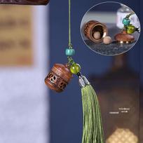Karin Hollow Carved Wood Gourd Vase Diffuser Keychain Pendant Ornament