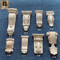 European Wood Carved Architrave and Beam Support Column Capital Corbel Model Z16: 5x9x2 cm